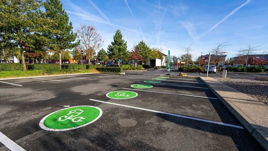 Dedicated EV parking spots charging station