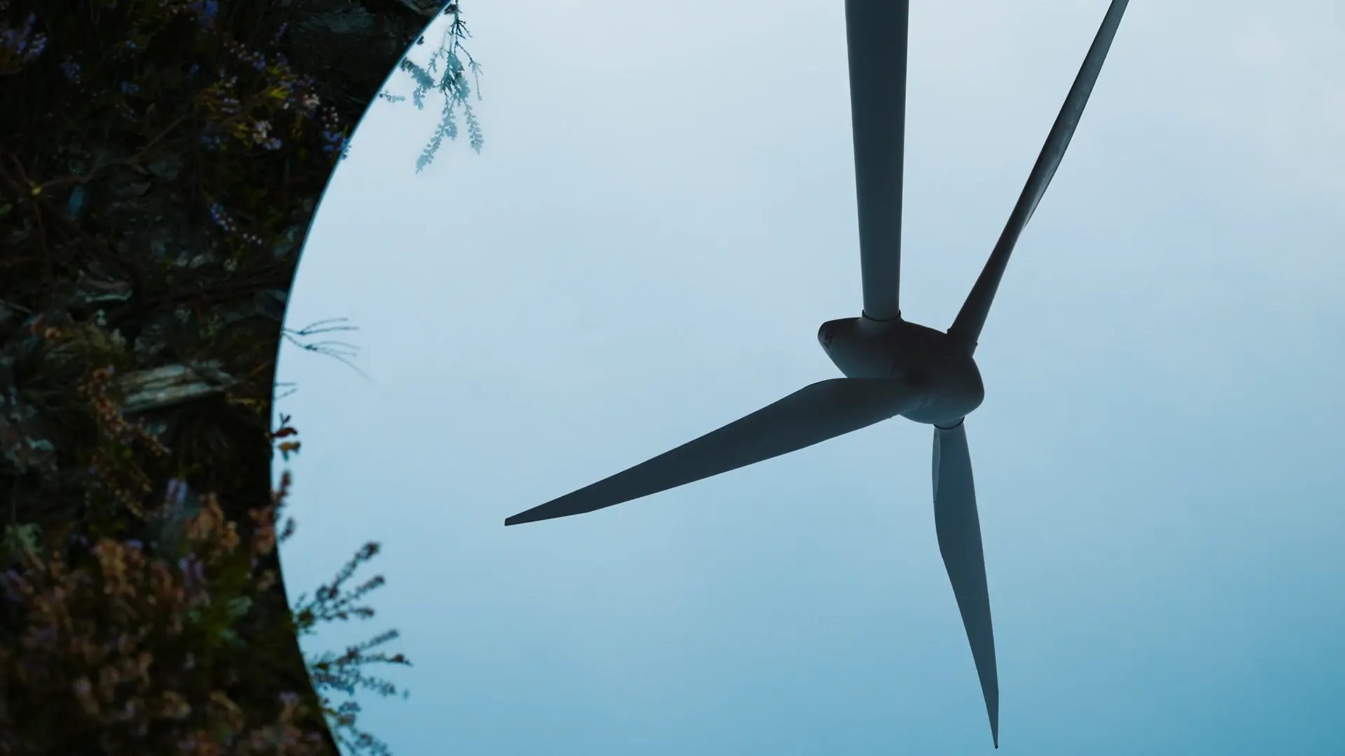 Renewable energy wind turbine closeup