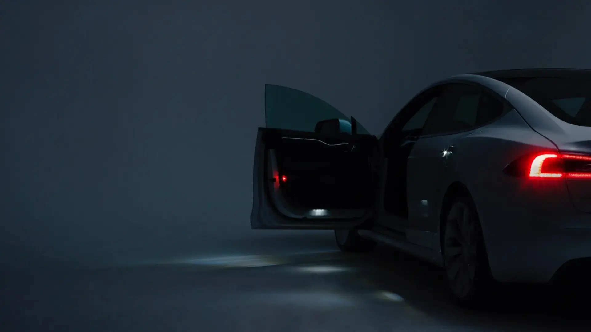 Tesla with open door