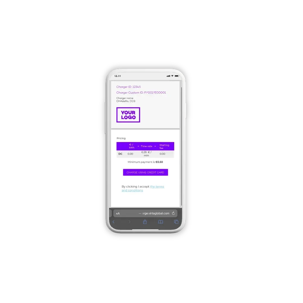 Branded one-time-payment your logo