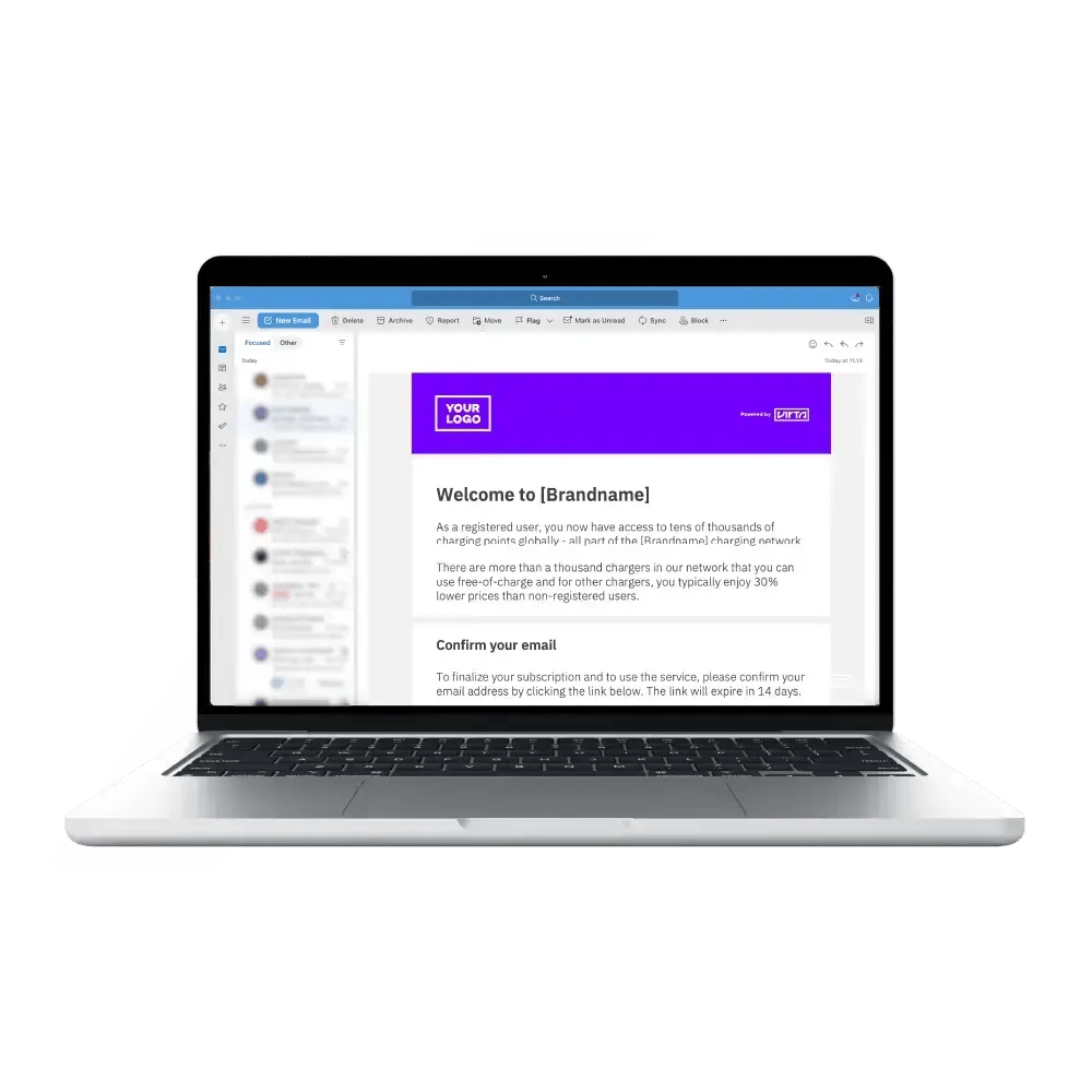 Branded welcome email your logo
