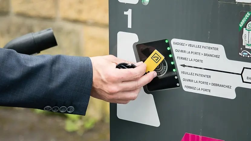 closeup charging car in charleville meziere