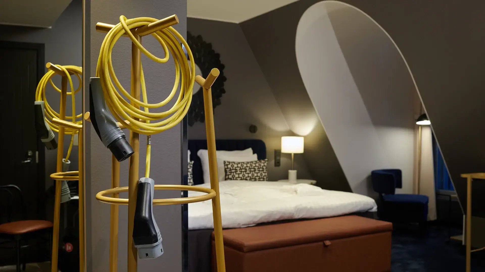 Hotel in room electric car charging amenity