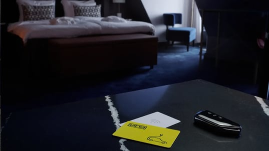 Hotel room EV charging RFID card car key