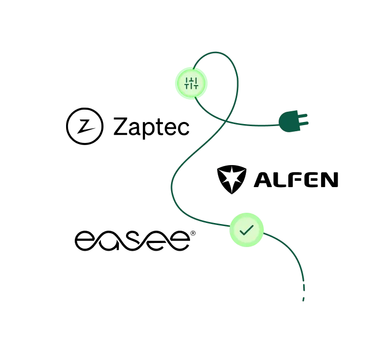 Illustration of an EV charging HW brands symbolising seamless connection and successful charging at home